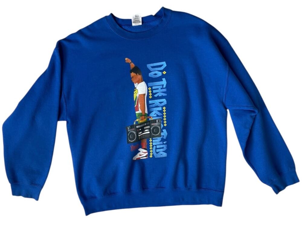 Do The Right Thing Radio Raheem Graphic Sweatshirt Blue Gildan XL